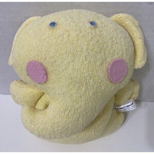 VINTAGE LES ENPHANTS TERRY Cloth RATTLE Elephant Yellow Plush Lovey 7" RARE